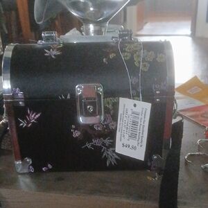 Floral Black Box Purse
